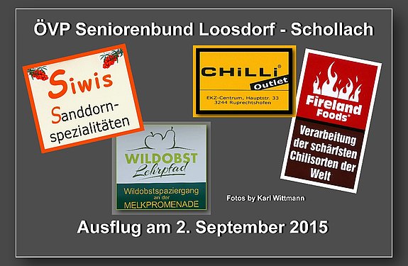 Besichtigung bei "Siwis Sanddorn" und "Richies Chilifarm" mit ÖVP Seniorenbund Loosdorf Schollach am 02.09.2015